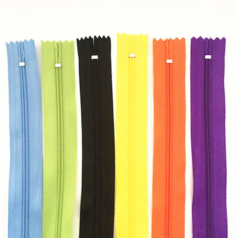 100 Pcs 3# closed nylon zipper, custom craft (4-24 inches), 10-60 cm, FGDQRS (color, Mix)