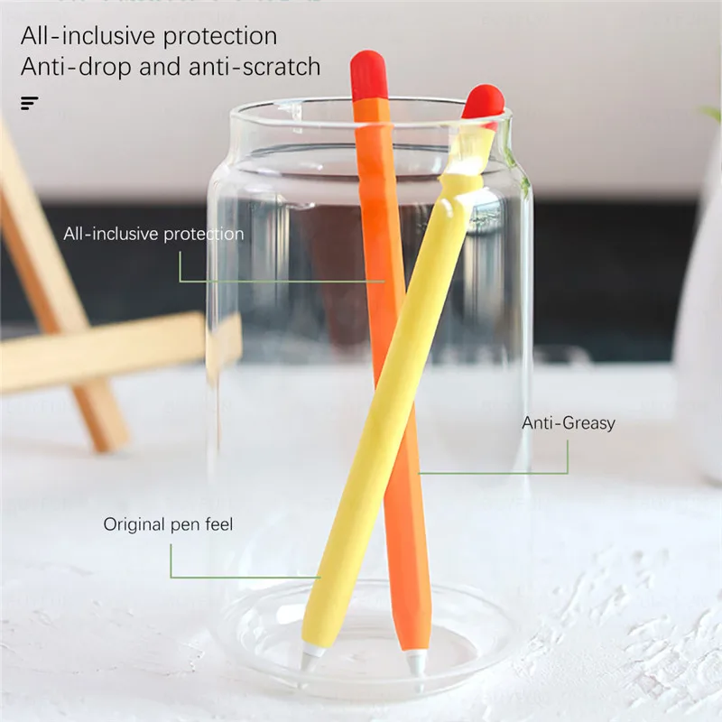 Funda protectora de silicona para Apple Pencil 2, antiarañazos funda protectora, accesorios para lápiz Stylus, 2 unidades