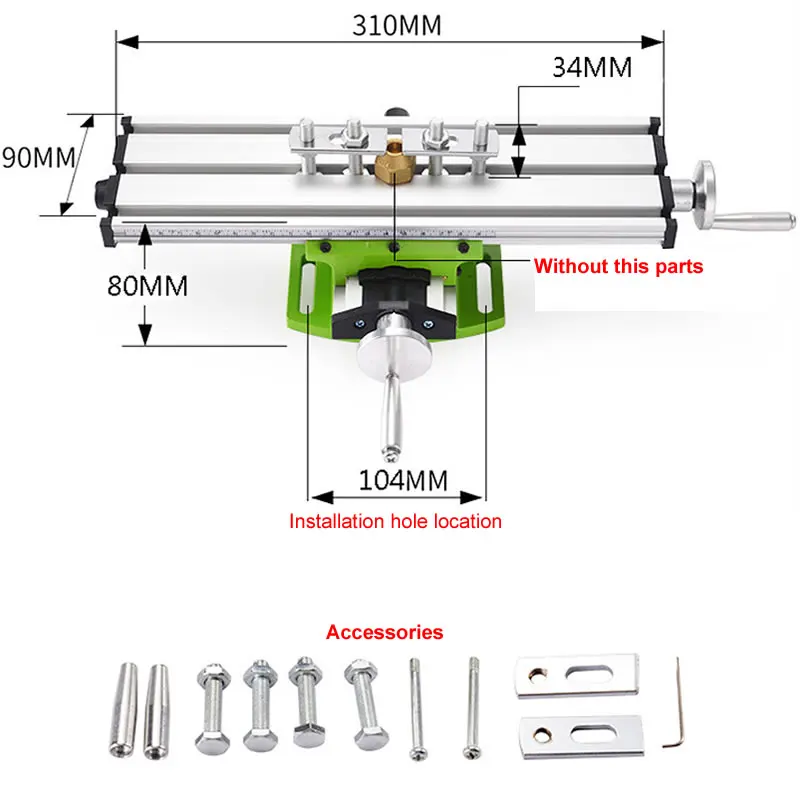 Multifunction Worktable BG6300 Bench Vise Fixture Drill Milling Machine X Y Axis Stroke 200*50mm Adjustment Coordinate Table