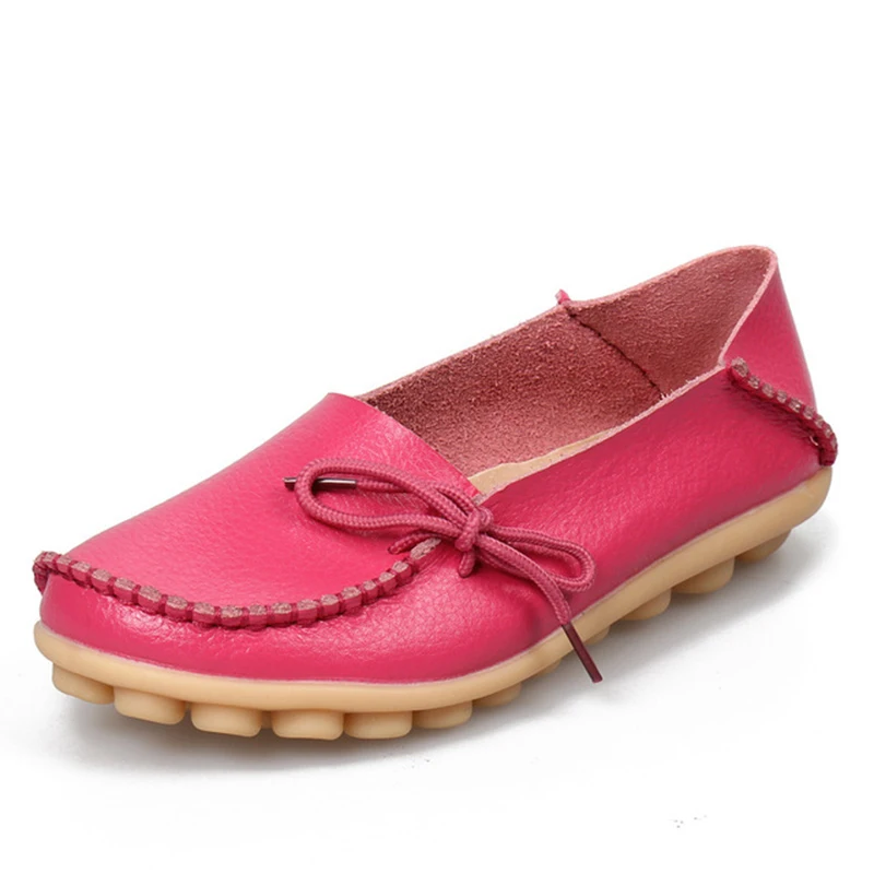 Flats Women Genuine Leathe Shoes Moccasins Mother Loafers Soft Slip On Leisure Flats Casual Female Driving Ballet Footwear