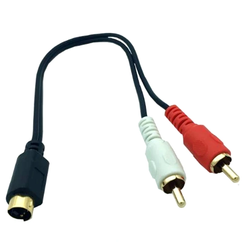 25cm SVideo 4-pin Video and 2-RCA  Audio Male Cable Gold-plated Interface for Camera, Set-top Box, TV or Receiver VCR Jack