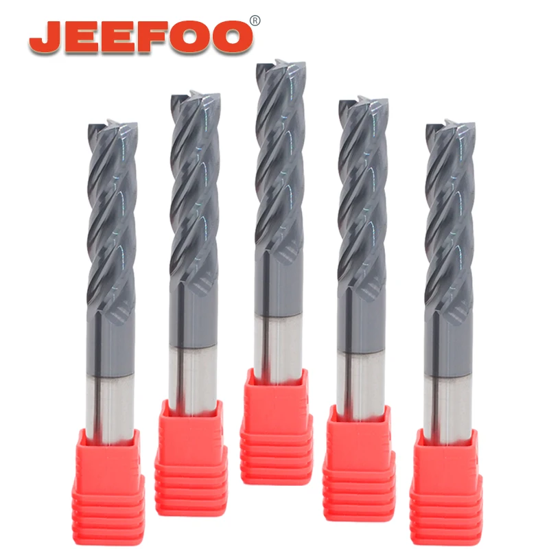 

8/10/12/14/16/20mm 4 Flute Solid Carbide Endmill CNC Milling Cutter HRC45 Tungsten Steel End Mills CNC Router Bits