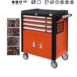 234 PCS 4 Drawers Ratchet Wrench And Socket Set Tools Mechanical Professional Cabinet Trolley Tool Kit Tool Box,EVE Plate