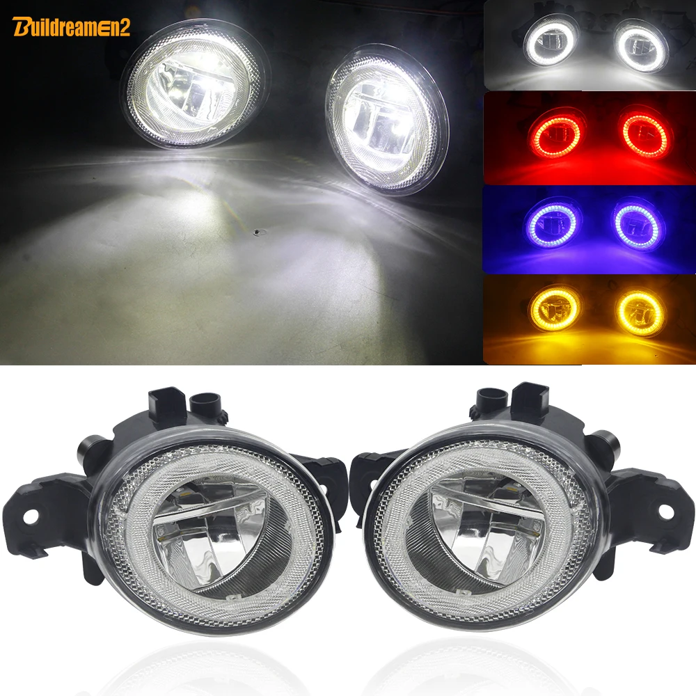 Fog Light Assembly For Nissan Qashqai Altima Rogue Sentra Titan Maxima Versa Sunny Fuga Car LED Angel Eye Fog Lamp DRL H11 12V