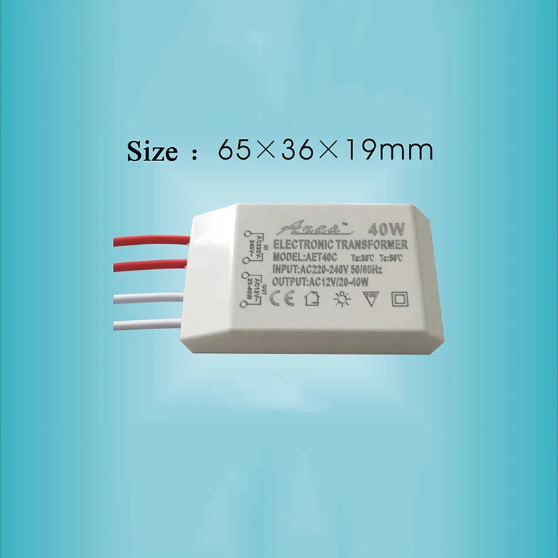 Imagem -02 - Transformador Eletrônico Regulável para Lâmpada de Quartzo Lâmpadas de Cristal de Halogênio Proteção Ambiental ca 12v 20w 40w 60w 80w