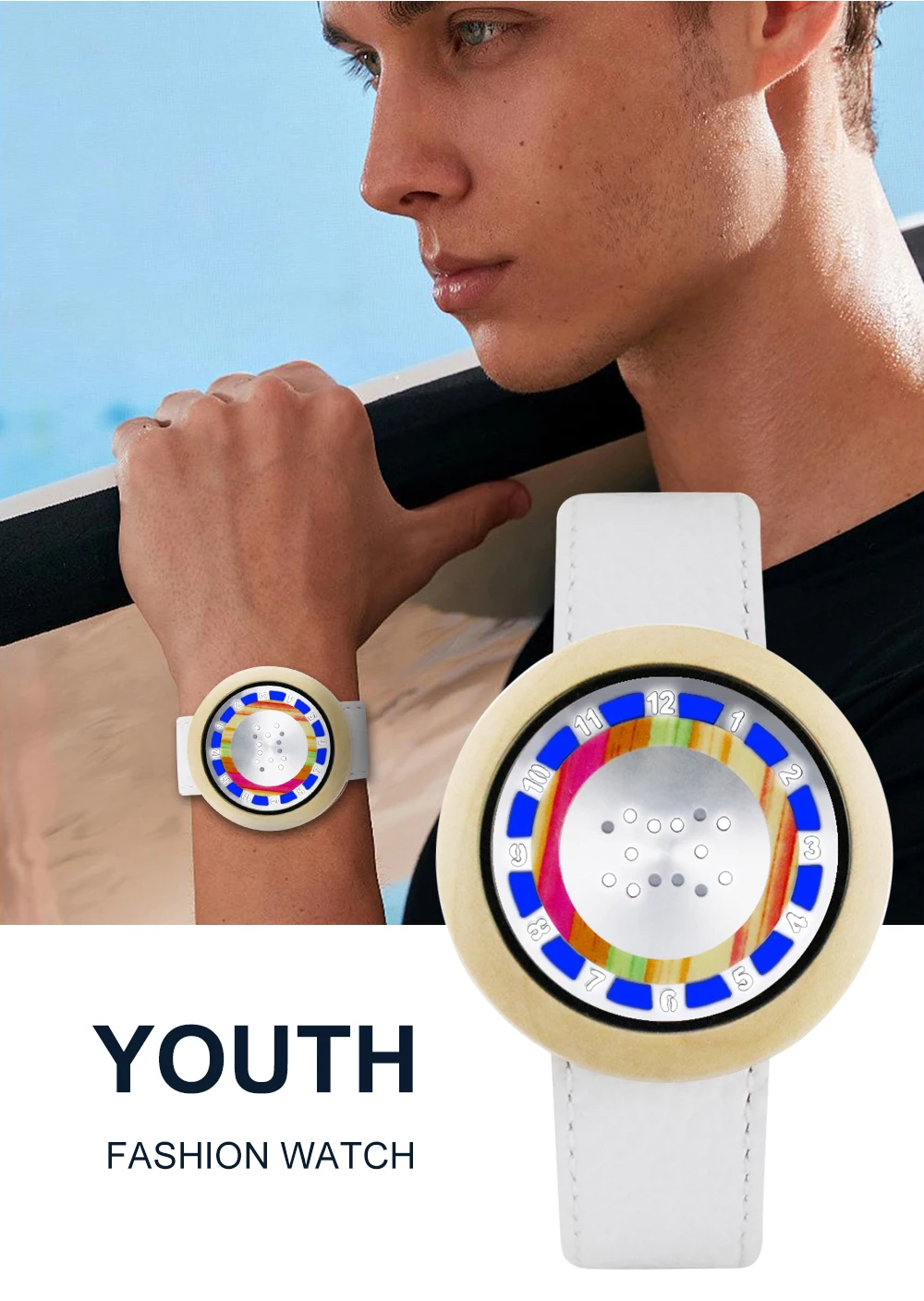 Wooden Wristwatch Watch Women Men Top Luxury Brand Date Display Digital LED Watch