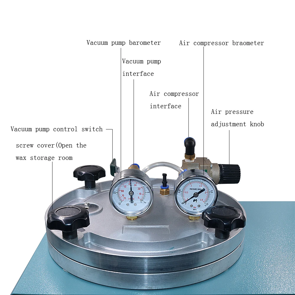 PHYHOO Square Vacuum Wax Injector Casting Machine Jewelry Digital Quartet Valve Hand Grasping Machine 110V/220V