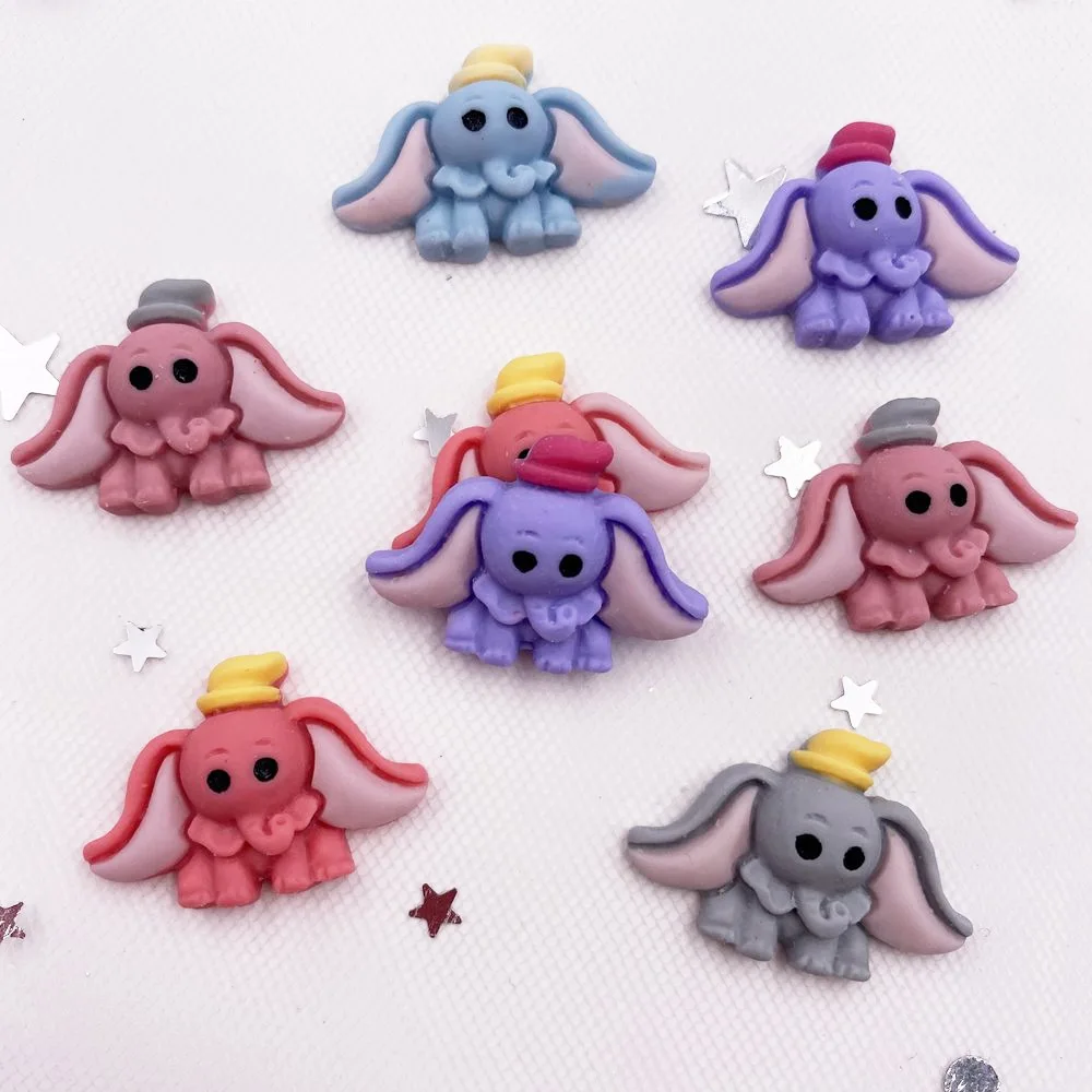 

Resin Kawaii Mix Colorful Mini Elephant Flatback Cabochon Stone 20PCS Scrapbook DIY Decor Home Figurine Crafts OF745