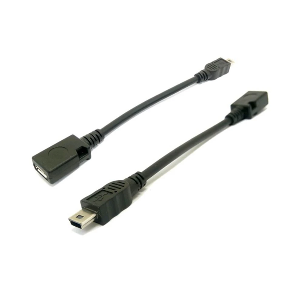 2PCS Mini USB male to Micro USB B feMale data charger cable adapter converter charger data cable
