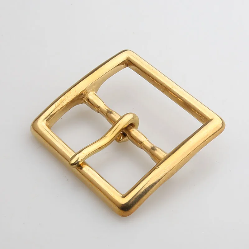 Solid Brass Metal Belt Buckle 40mm Belt Buckle For Men Stainless Steel Single Pin Belt Half Buckle DIY Leather Craft Buckle