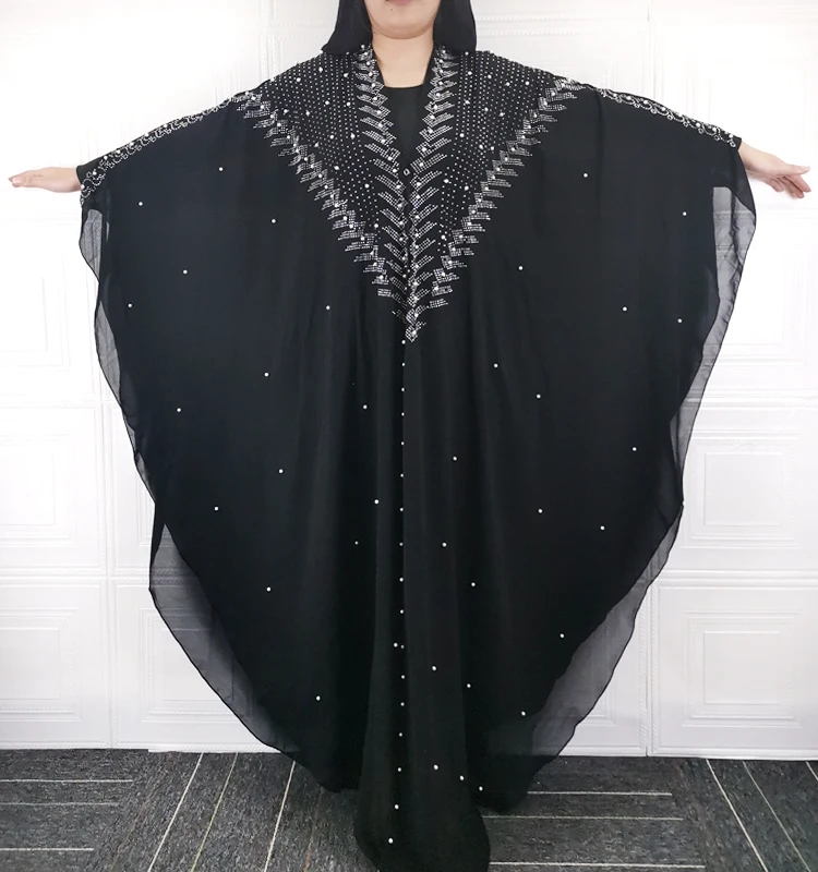 Schwarz Abaya Dubai Türkei Muslim Hijab Kleid 2021 Kaftan Marocain Arabe Islamische Kleidung Kimono Femme Musulmane Djellaba