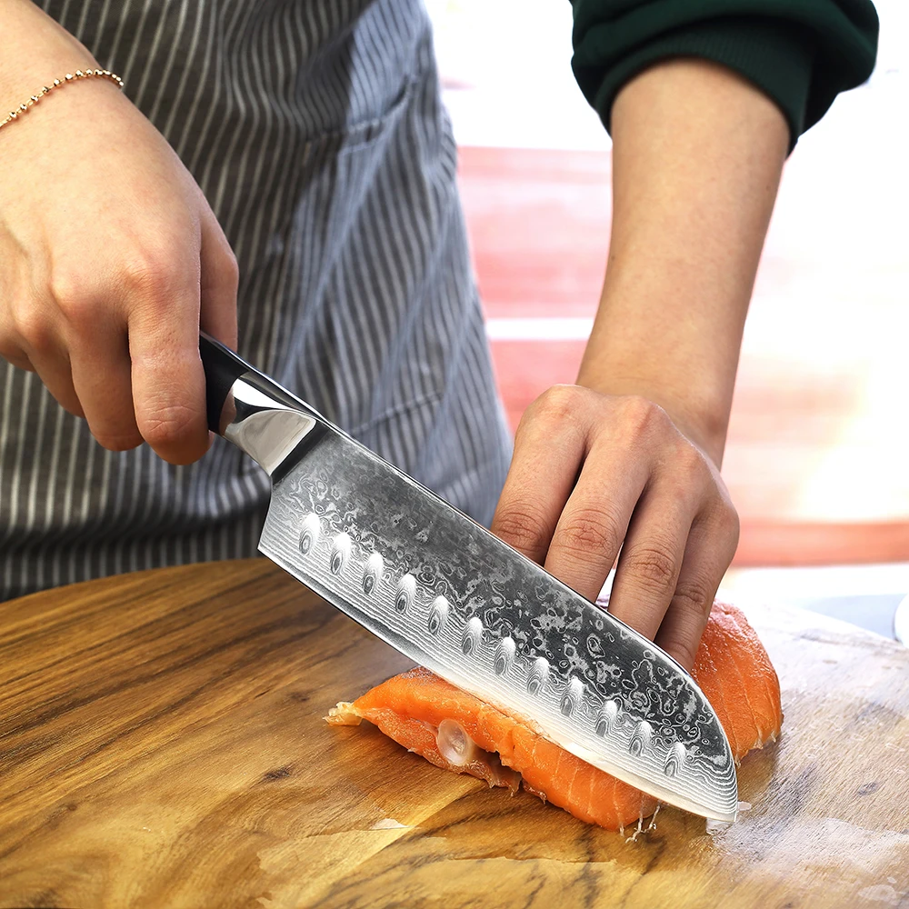 KEEMAKE Chef's Knives 1-3PCS/Set 73 Layers VG10 Core Damascus Steel Vegetable Meat Cutting Knife Kitchen Cutlery Slicing Tools