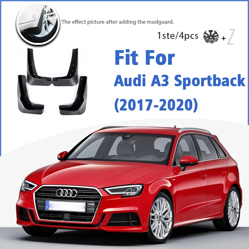 Mudguard For Audi A3 Sportback 2017-2020 Front Rear 4pcs Mudflaps Mudguards Car Accessories Auto Styline Splash Guard Fender