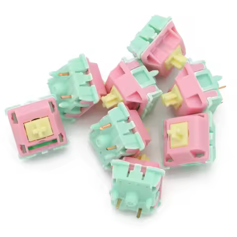 Keyfirst Gateron Cream Custom Switch 4pin 5pin RGB linear 62g force mx clone switch for mechanical keyboard 50m pink green
