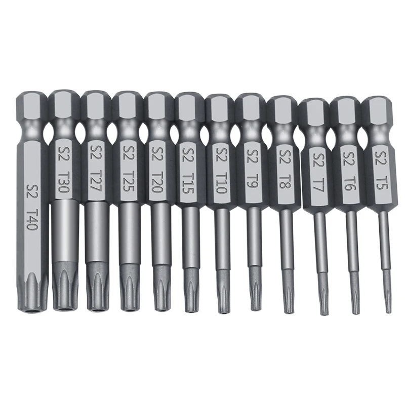 11 pcs/12 pcs Beveiliging Bit Set Sabotage Proof Schroevendraaier Boor Schroevendraaier Bits Torx Platte Kop 1/4 "Hex Driver Bits