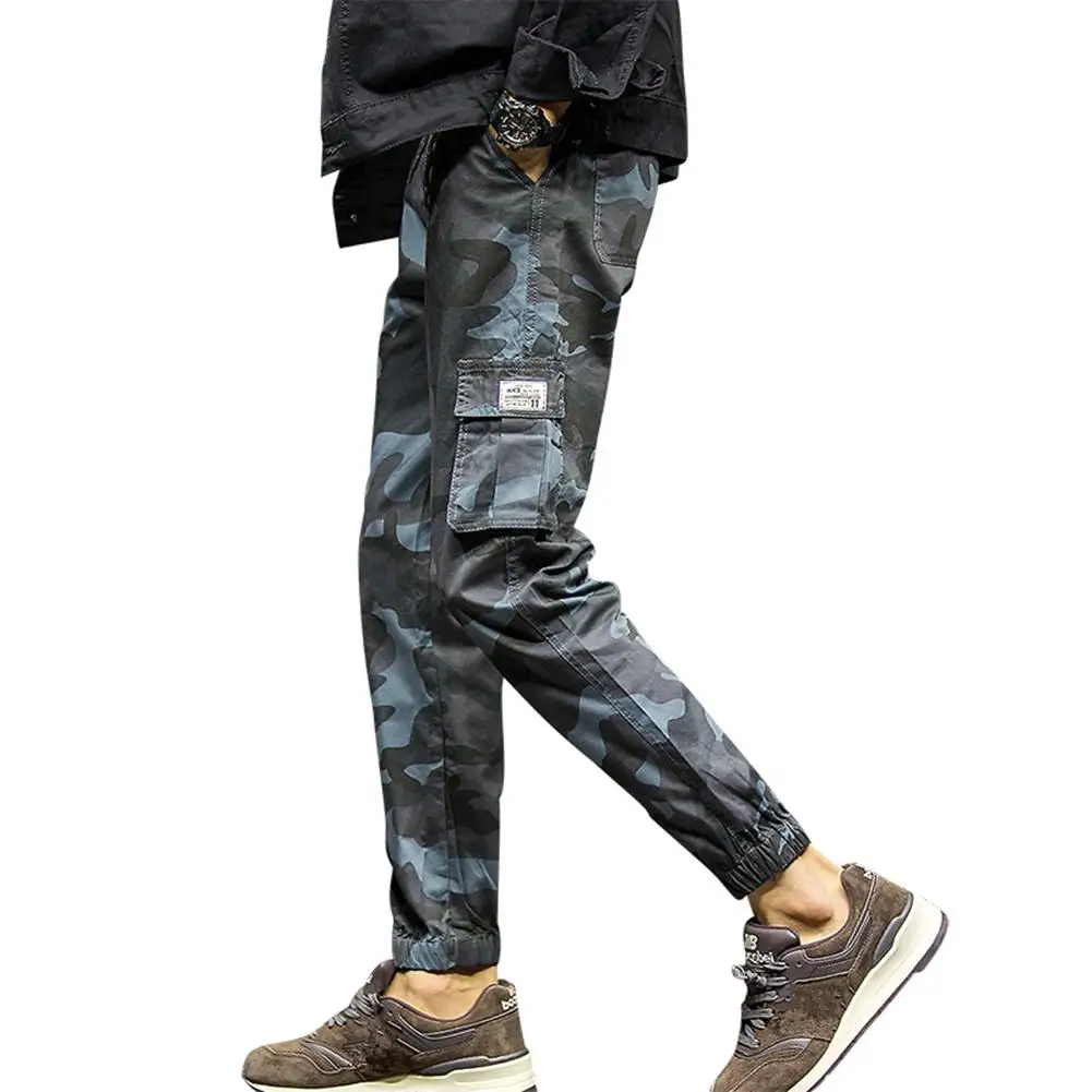 

Pants Men Casual Camouflage Ankle-tied Multi-pockets Cotton Sport Ninth Pants Trousers