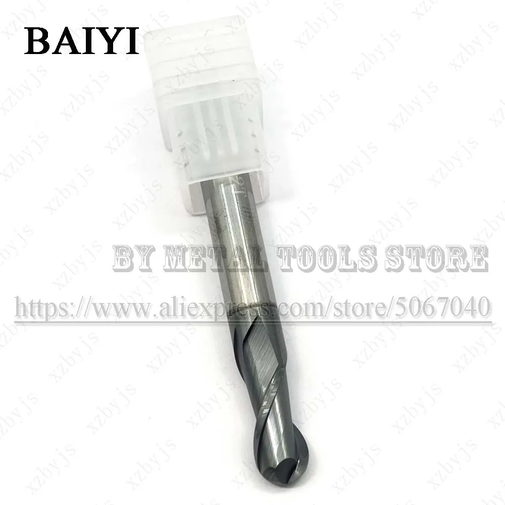 

Ball nose End mill 2 Flute HRC60 Carbide endmills Milling Cutter EndMill machine cutting tools R3 50mm