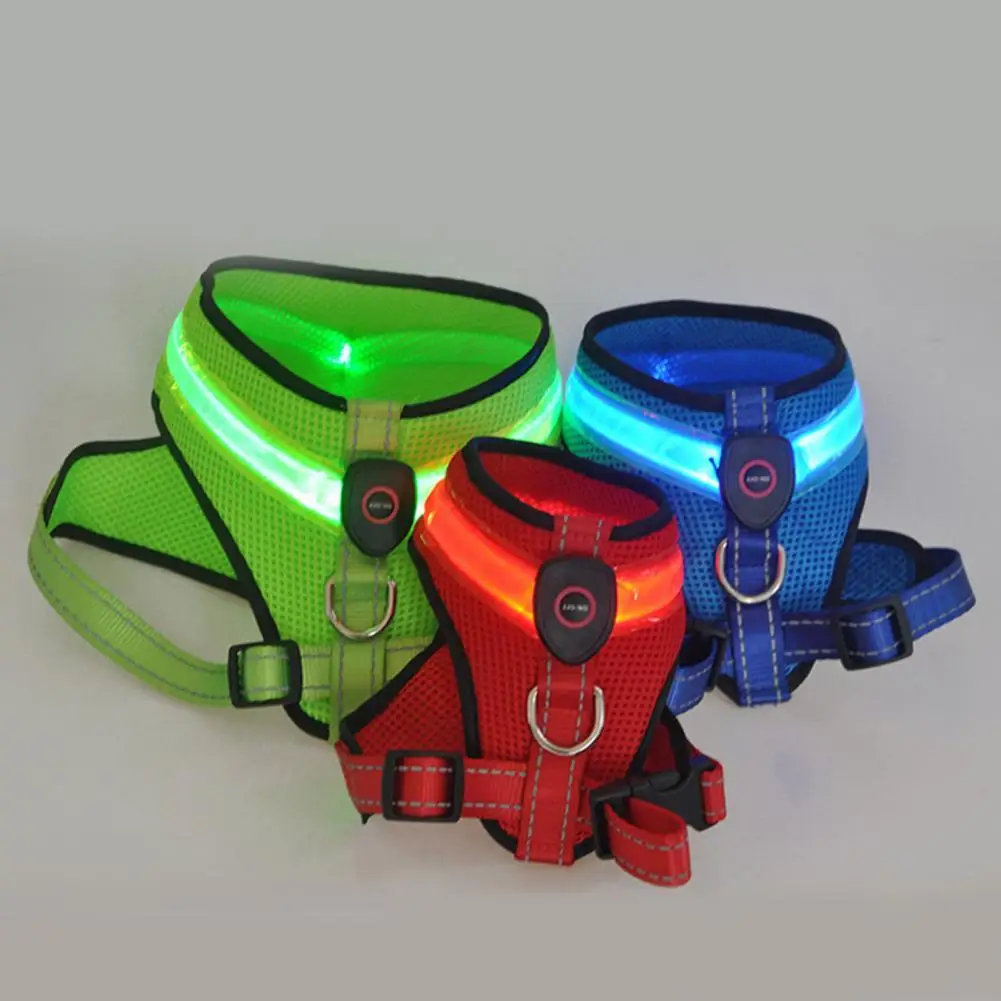 Pet Harness  Allergy Free   Pet LED Harness No Pull Dog Vest Harness with LED Light