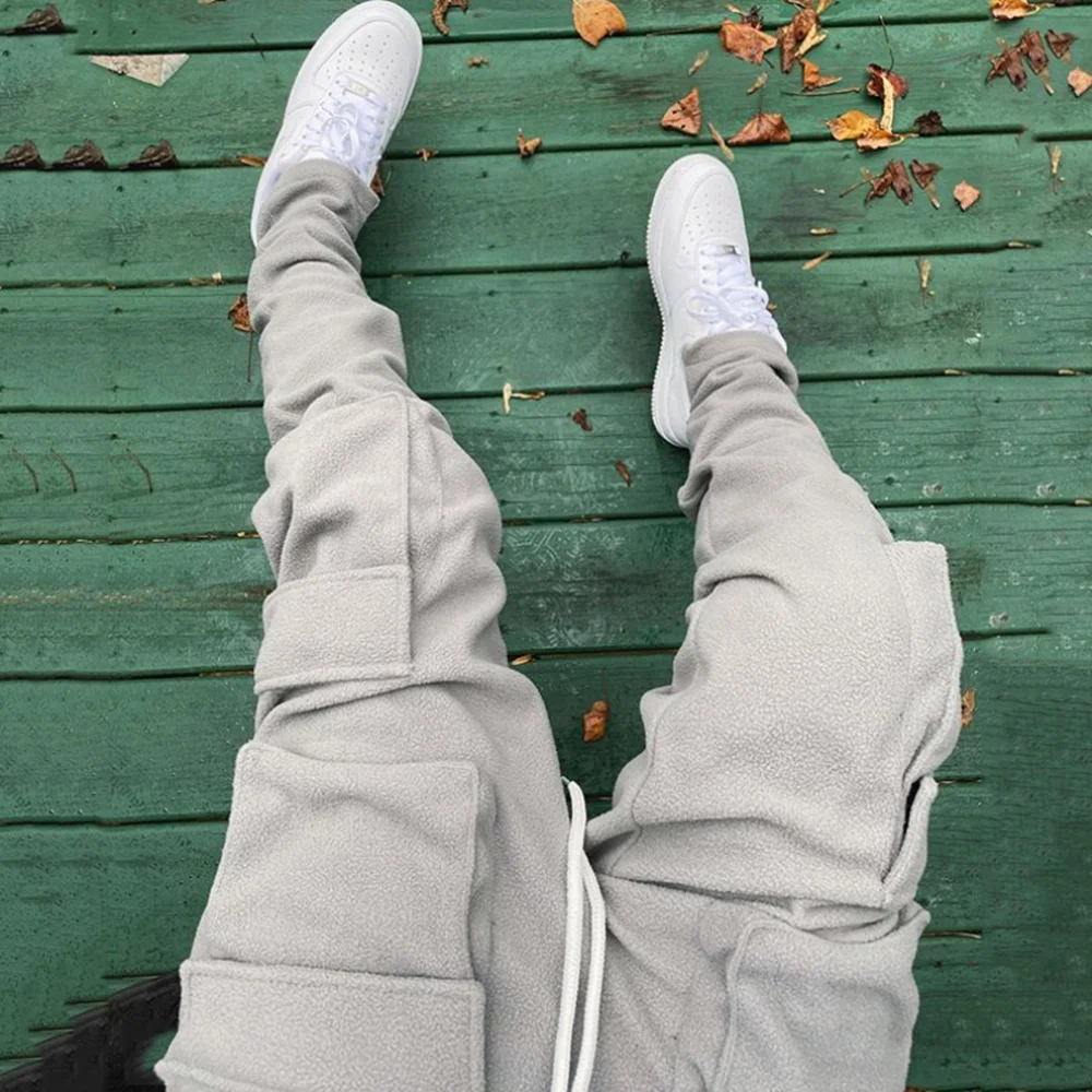 12 colors sale Multi-pocket Joggers Sweatpants Men and Women Drawstring Solid Casual Harem Pants Oversize Baggy Track Pants