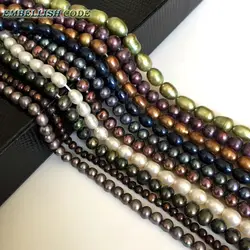 Natural Freshwater Pearl White Black Grey Blue Brown Aubergine Near Round Tear Drop Shape Small Bead For DIY 3mm 4mm 5mm 6mm 7mm