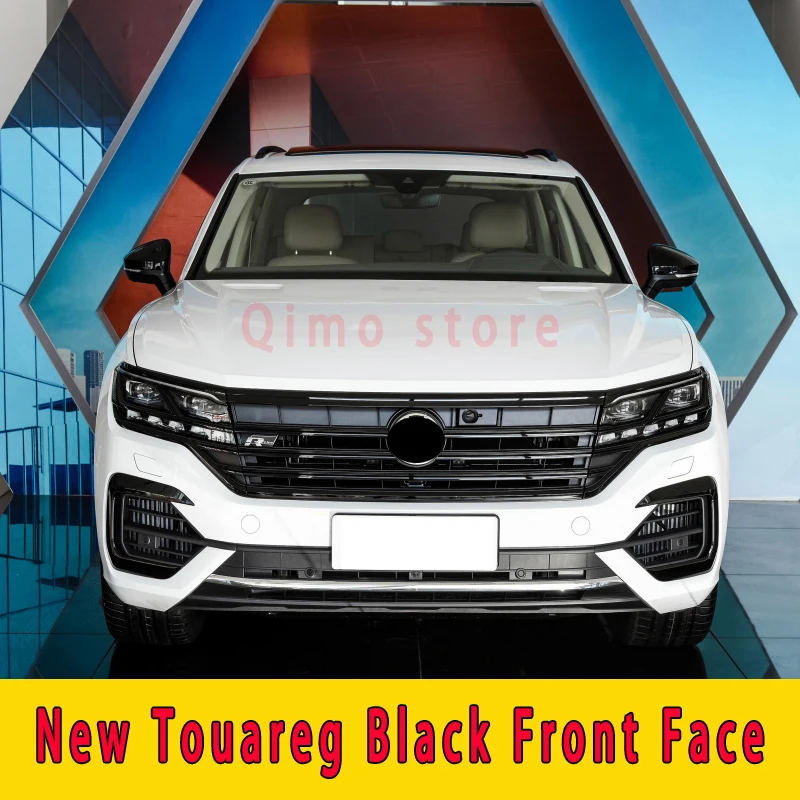 

For VW New Touareg Bright Black Grille Mesh Strips 2019 20212022 2023 ABS Accessories Car Front Middle Trim Styling Garnish