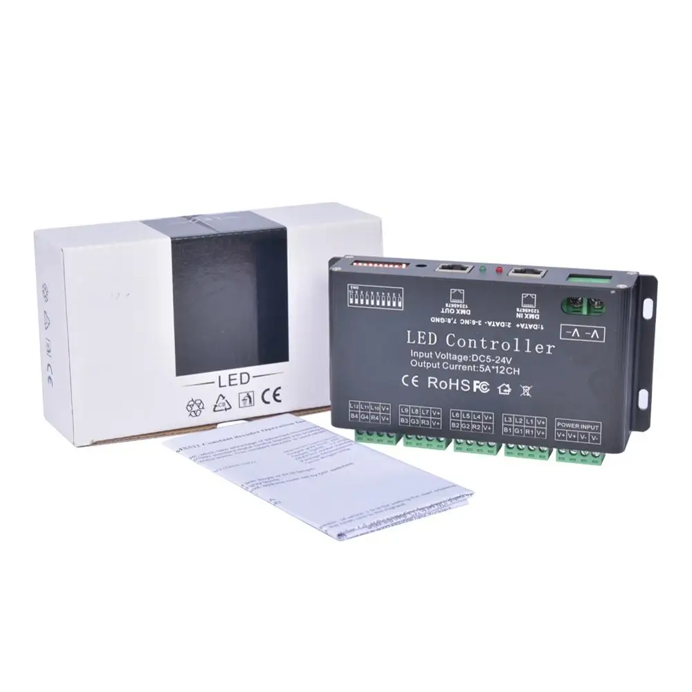 DMX constant voltage decoder 12 channels RGB decoder  multi-channel DMX controller  DMX decoder DC5-24V