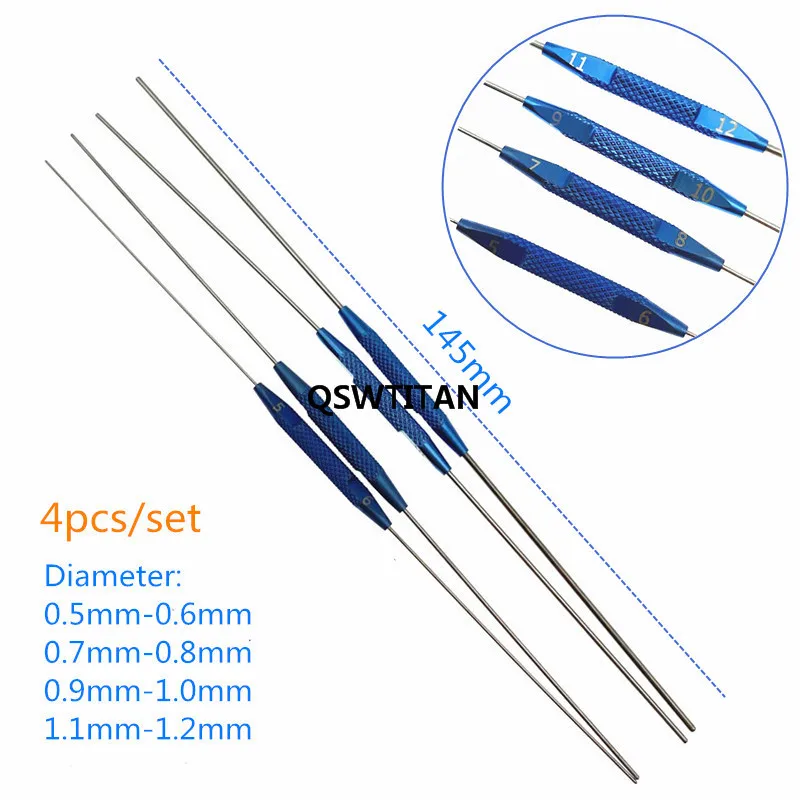 Ophthalmic instruments 4pc/set double ended lacrimal passage probe plugging tool Veterinary surgical instruments