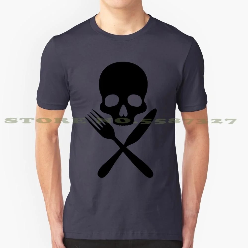 Can'T Try This At Home! 100% Cotton T-Shirt Knife And Fork Knife Fork Skull Pirate Flag Pirate Logo Pirate Icon Dinner Pirate