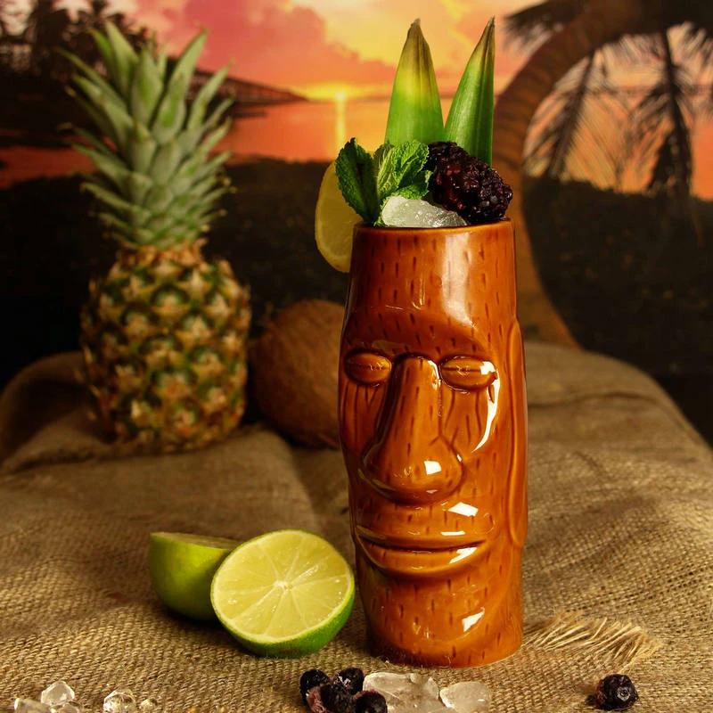 

500ml Ceramic Tiki Mug Creative Porcelain Beer Wine Mug Cup Bar Tool