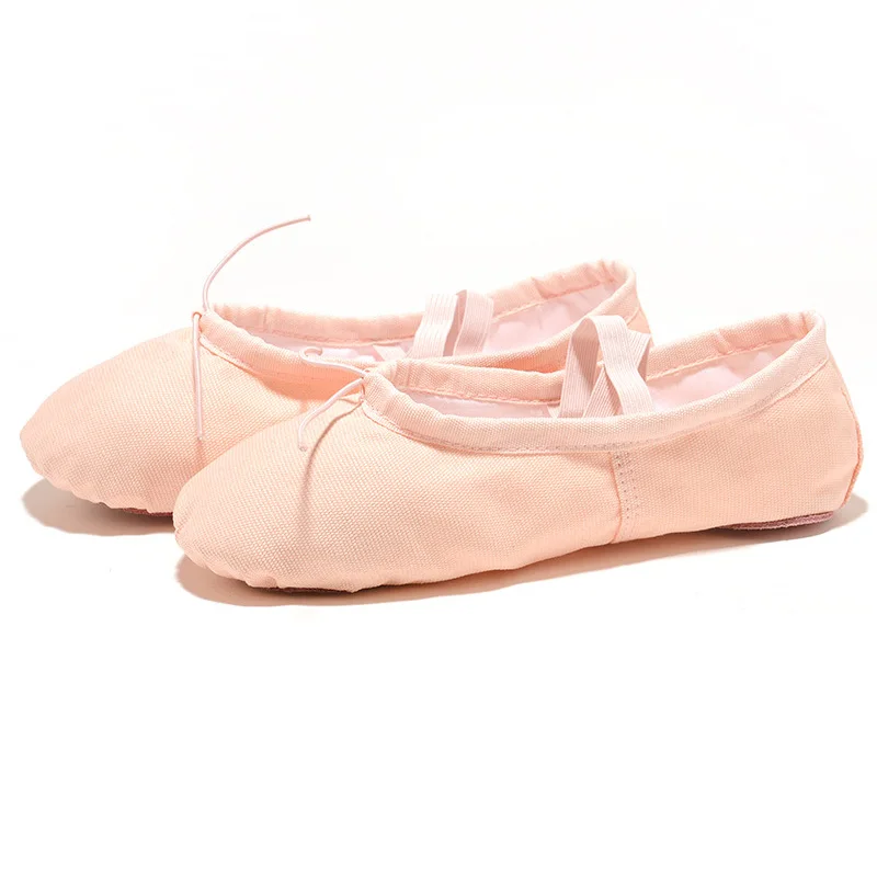 USHINE Professional Red Leather Pink White Black Head Soft Canvas Ballet Dance Shoes For Kids Woman Children