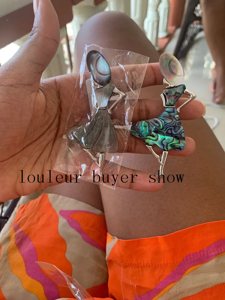 Hot Bohemian Women Natural Mother of Pearl Abalone Shell Pendant Brooch for Dual Use Charm Jewelry Findings Making DIY  broches