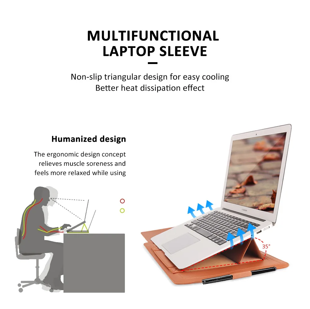 Laptop Case Voor 11 13 14 15 15.4 15.6 16 Inch Pu Lederen Universele Tas Voor Macbook Pro 2019 Air retina 13.3 15 Pc Notebook Cover