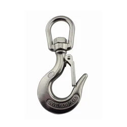 Load 150/350/650/1000/1500kg 360 Degree Rotation Thick Body Anti-off Lifting Cargo Hook 304 Stainless Steel