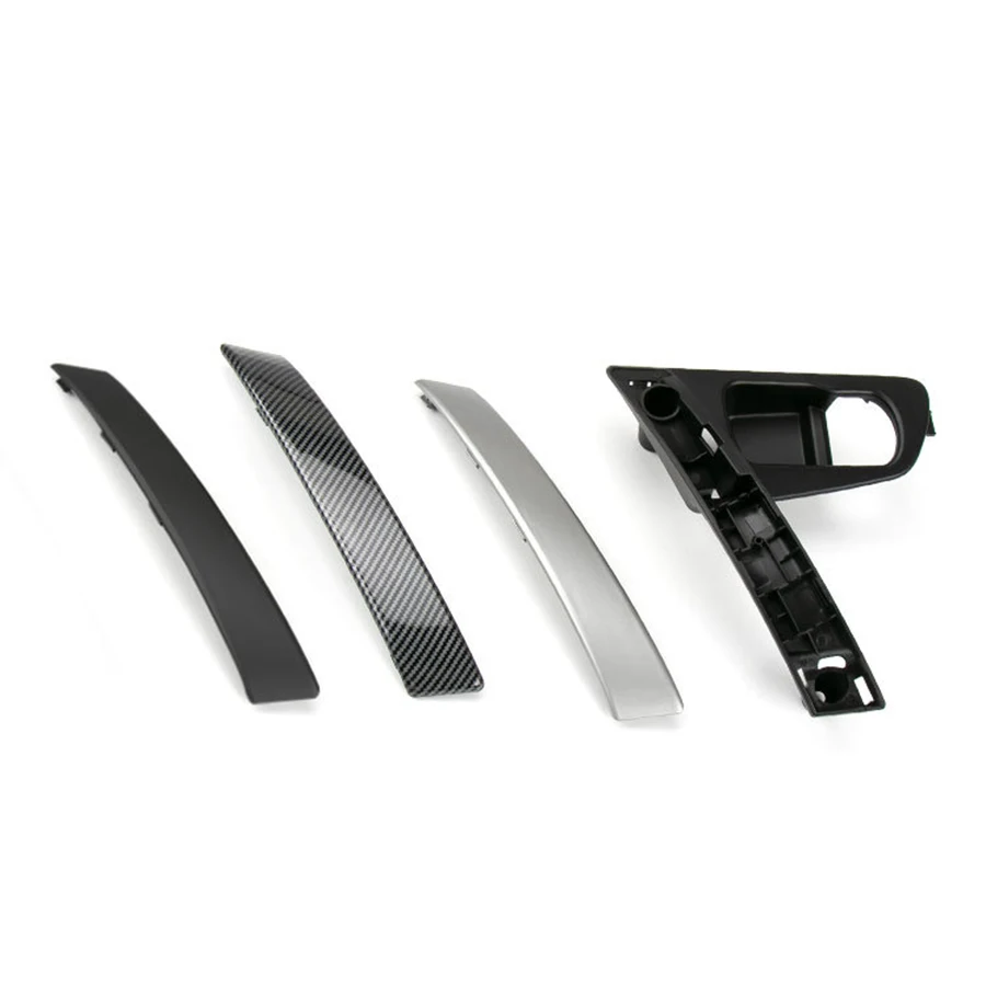 Car Inner Handle Interior Door Panel Pull Trim Cover Black Silver Carbon Fiber Left Right For Nissan Qashqai 2008-2015