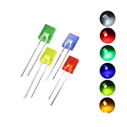 100pcs/lot 2x5x7 Square LED Emitting Diode Lamp White Red Green Blue Yellow Orange DIY Indicator