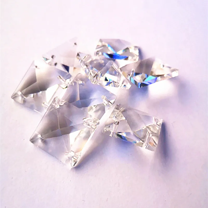 Top Quality 5pcs/lot 22mm Clear Crystal Square Beads With 4Holes DIY K9 Crystal Chandelier Parts Crystal Glass Curtain Beads