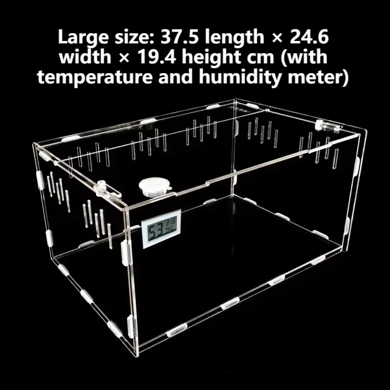 Acrylic Reptile Container Magnetic Acrylic Reptile Cage Acrylic Reptile Breeding Box With Thermometer And Insect Breeding Box