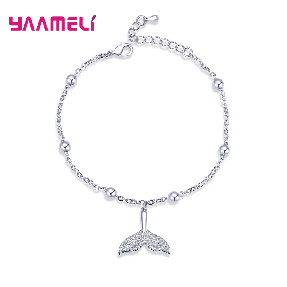 Round Waterdrop Heart Women Tennis Bracelet Cubic Zircon Stone Charm Bracelet Femme 925 Sterling Silver Color Jewelry Accessory