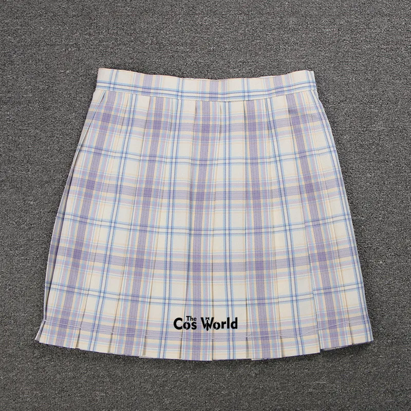 [Hoshino] Girl's Japanese Summer High Waist Pleated Plaid Skirts Women Dress For JK School Uniform Students Cloths