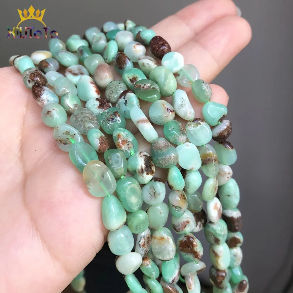 5-7mm Natural Irregular Chrysoprase Australian Jades Loose Stone Beads For Jewelry Making DIY Necklace Bracelet Accessories 15\