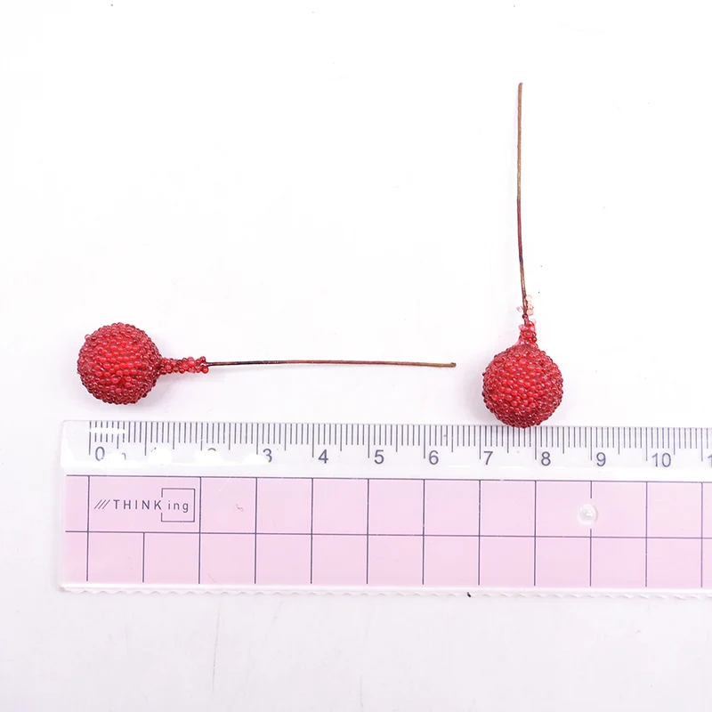 Künstliche Schaum Staubblatt Obst Berry Gold Silber Rote kirsche perlglanz staubblatt hochzeit Weihnachten decor DIY geschenk box Kränze – Detail 17