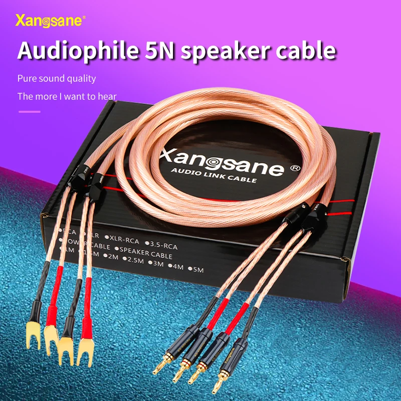 

5n OCC audio hifi speaker cable power amplifier rear stage main speaker center cable pure copper gold-plated banana plug