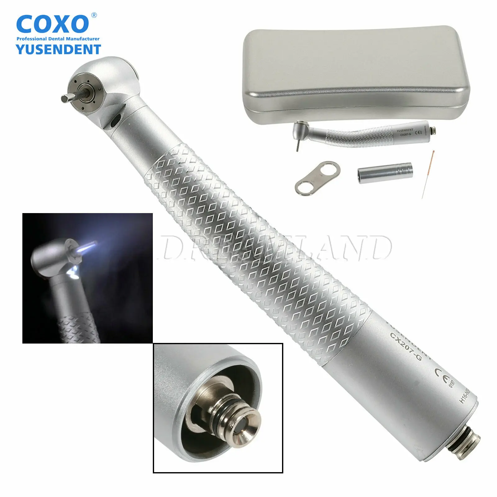 Dental High Speed Handpiece LED Fiber Optic Fit NSK Phatelus Quick Coupling 6Hole