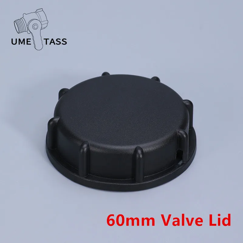 Black 60mm Coarse thread IBC water tank valve Lid With Gasket High quality Ton Barrel Valve Dust Cover