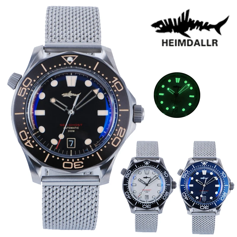 

Heimdallr Titanium 007 Sea Ghost NTTD Mens Diver Watch 20ATM NH35A Movement Luminous Sapphire crystal Automatic Mechanical Watch