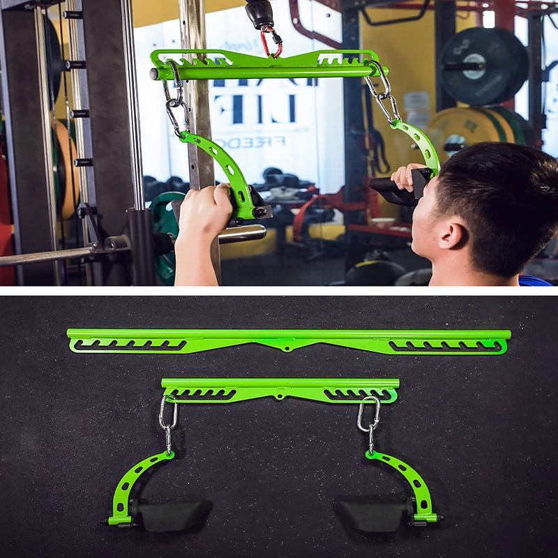 Pulley Cable Machine Fitness Equipment Attachment Home Gym Lat Pull Down Bar Biceps Triceps  Back Blaster Rowing Workout Handle