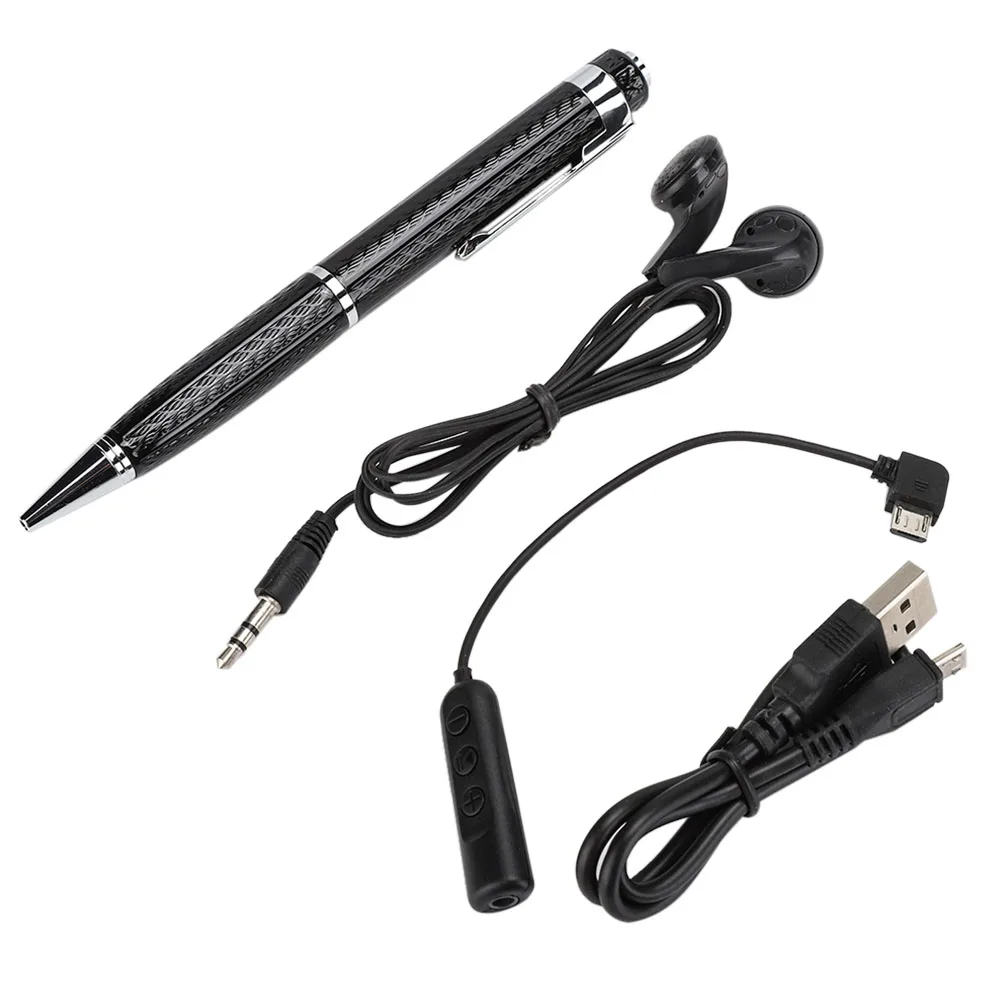 Pen-shaped Continuous 12-hour Digital Voice Recorder 192Kbps One-button Audio Recorder Portable Audio Video