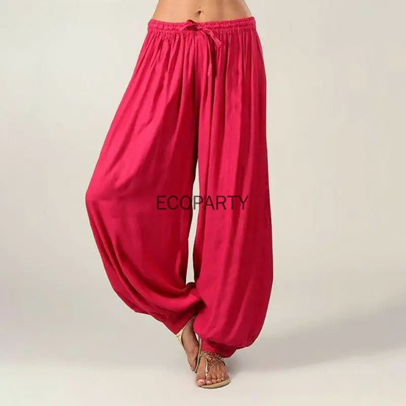 Hot Casual Women Harem Pants Sports Baggy Hippie Workout Loose Trousers Sweatpants Solid Sports Loose Trousers Dance S -3XL Soft