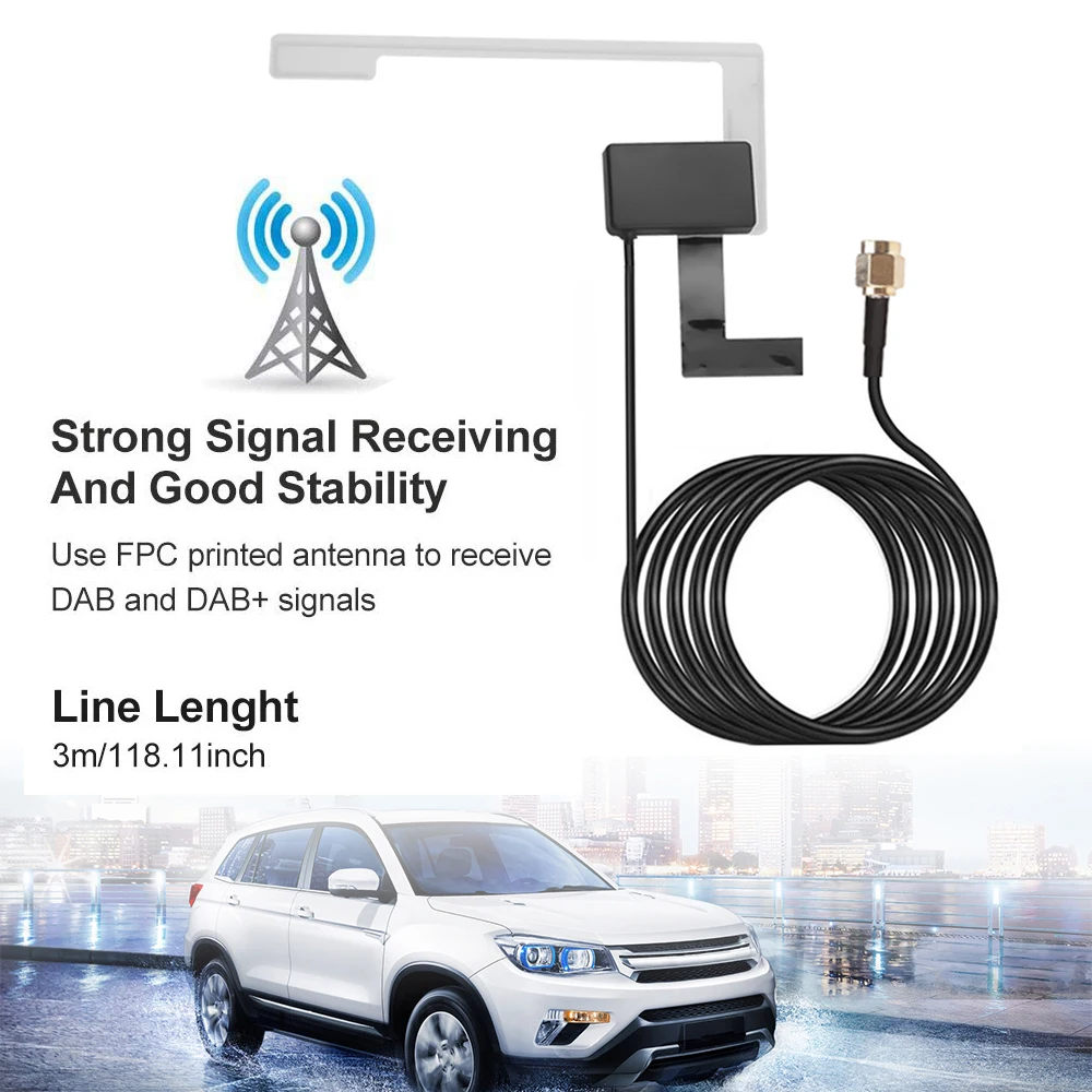 FM DAB Car Antenna Radio Aerial Signal Receive Enhance High Accuracy