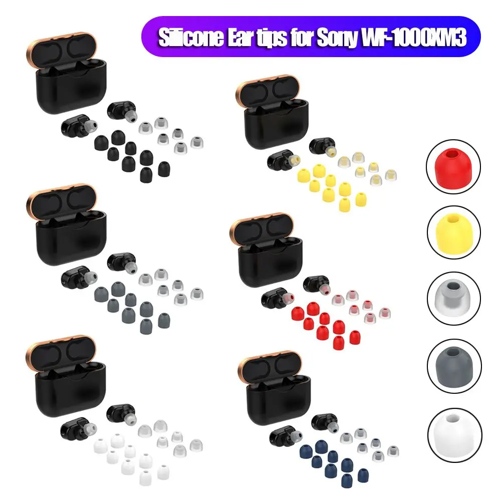 7 Pasang Casing Pengganti Bantal Penyumbat Telinga Ujung Telinga Silikon T200 Seperti Jaringan untuk Sony WF-1000XM3